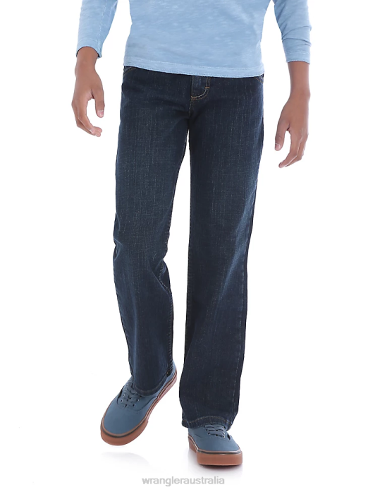 Five Star Classic Straight Fit Jean (Husky) Boys Wrangler RHXV972 Clothing Moonlight Blue (5SCHWM2)