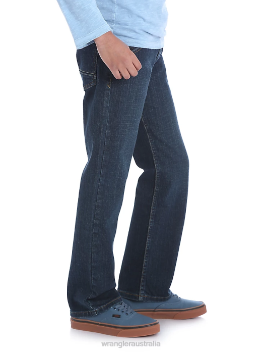 Five Star Classic Straight Fit Jean (Husky) Boys Wrangler RHXV972 Clothing Moonlight Blue (5SCHWM2)