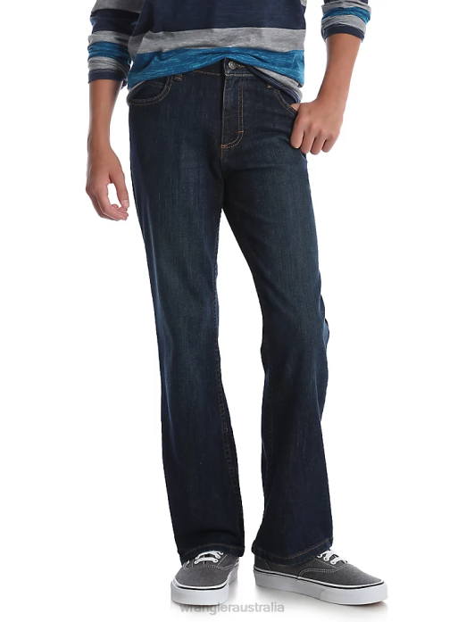 Five Star Classic Stretch Bootcut Jean Boys Wrangler RHXV997 Clothing Fresh Indigo (6BRLWFS)