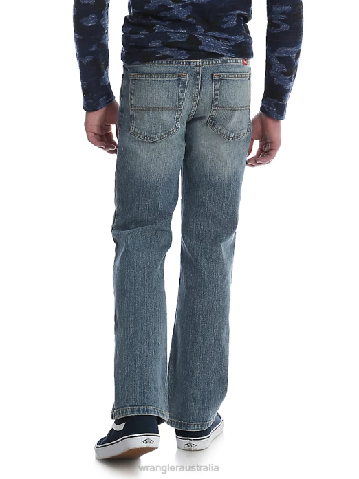 Five Star Classic Stretch Bootcut Jean Boys Wrangler RHXV998 Clothing Light Denim (6BRLWSW)