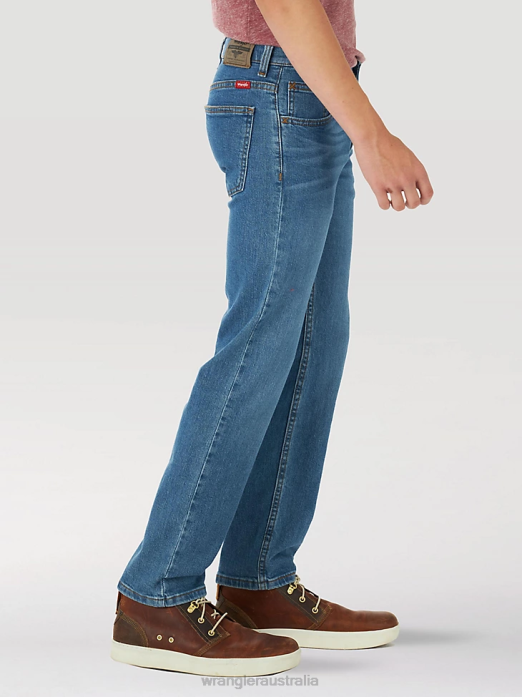 Five Star Flex Straight Leg Jean Boys Wrangler RHXV954 Clothing True Indigo (5WNBWTD)