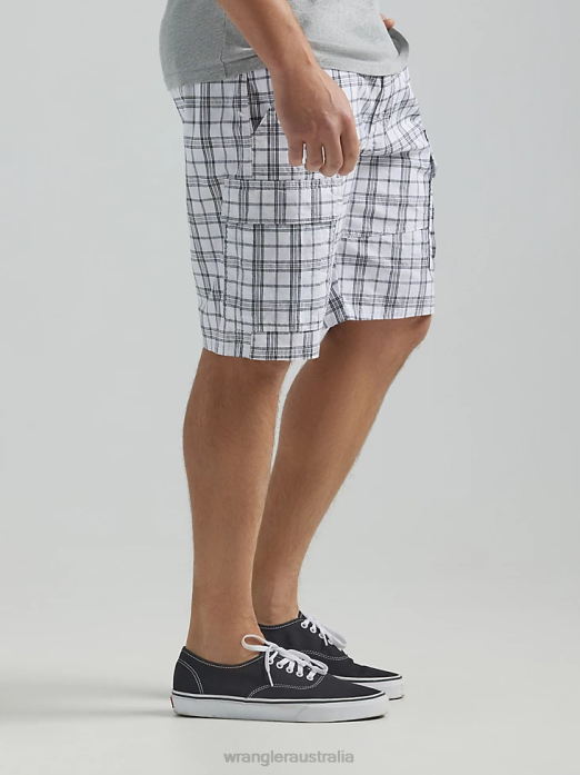 Five Star Premium Cargo Short Men Wrangler RHXV519 Clothing White Plaid (112336289)