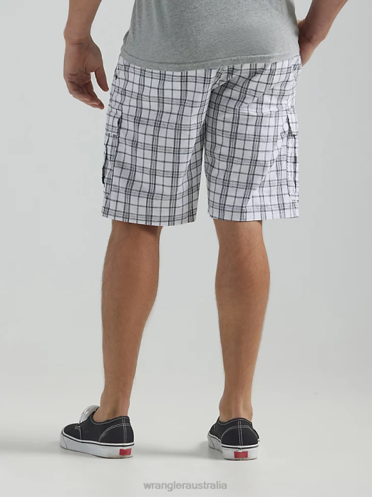Five Star Premium Cargo Short Men Wrangler RHXV519 Clothing White Plaid (112336289)