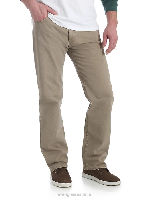 Five Star Premium Denim Flex For Comfort Regular Fit Jean Men Wrangler RHXV142 Clothing Khaki (96FXVKH)