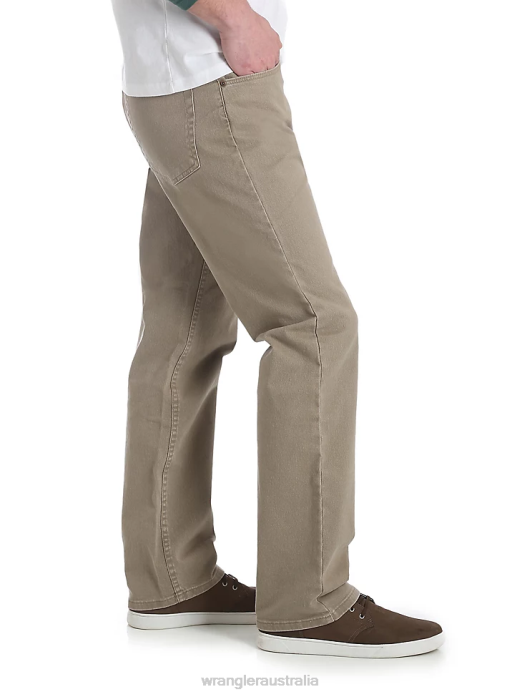 Five Star Premium Denim Flex For Comfort Regular Fit Jean Men Wrangler RHXV142 Clothing Khaki (96FXVKH)