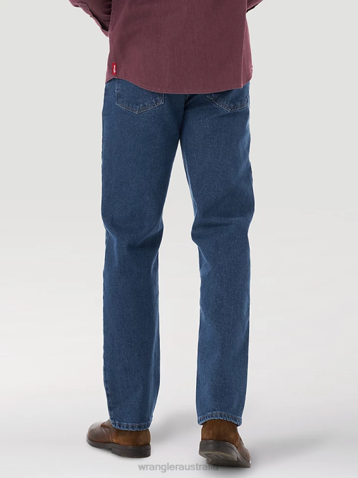 Five Star Premium Denim Flex for Comfort Relaxed Fit Jean Men Wrangler RHXV81 Clothing Stone (97FXVMD)