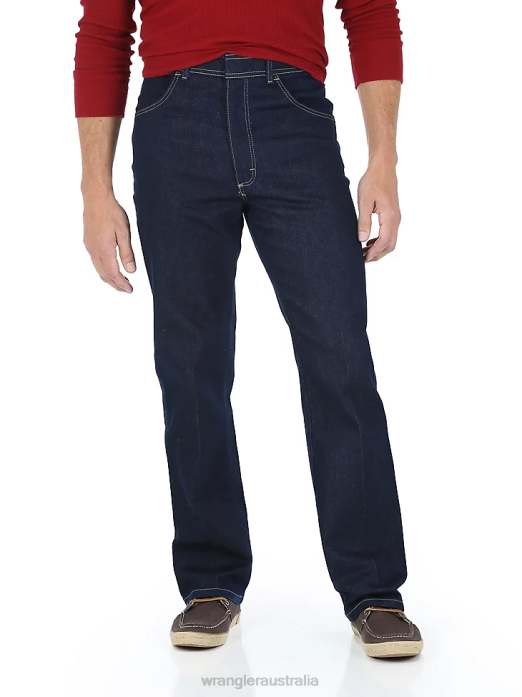 Five Star Premium Regular Flex Fit Jean Men Wrangler RHXV189 Clothing Dark Indigo (85498PS)