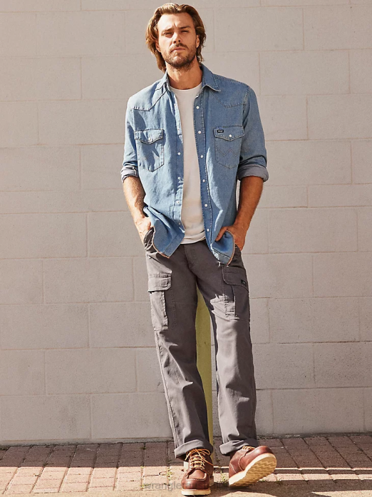 Five Star Premium Relaxed Fit Flex Cargo Pant Men Wrangler RHXV222 Clothing Anthricite (70ABWAH)