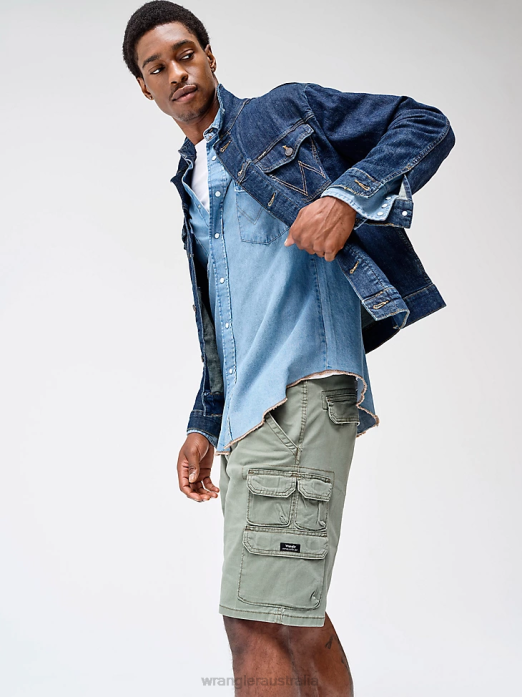 Five Star Premium Stacked Cargo Short Men Wrangler RHXV535 Clothing Spruce (112336367)