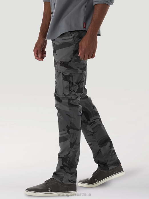 Flex Tapered Cargo Pant Men Wrangler RHXV227 Clothing Anthracite Camo (70DYWGL)