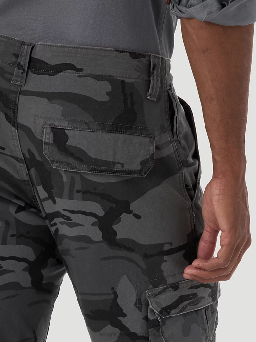Flex Tapered Cargo Pant Men Wrangler RHXV227 Clothing Anthracite Camo (70DYWGL)