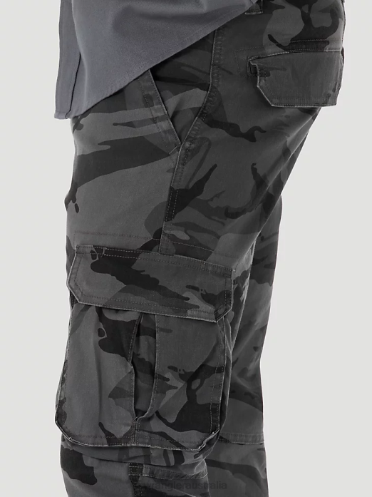 Flex Tapered Cargo Pant Men Wrangler RHXV227 Clothing Anthracite Camo (70DYWGL)