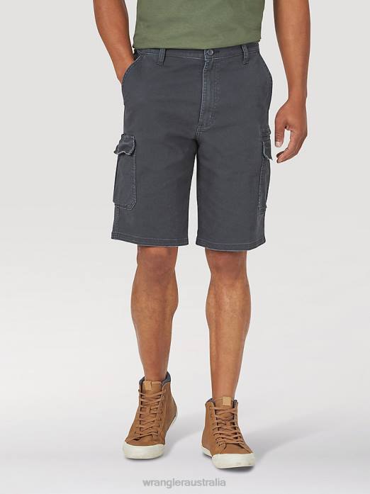Flex Twill Cargo Short Men Wrangler RHXV546 Clothing Caviar (GWSNSCA)