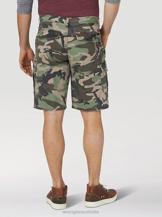 Flex Twill Cargo Short Men Wrangler RHXV547 Clothing Jungle Camo (GWSNSGM)