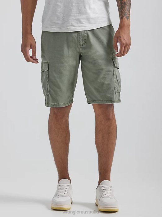 Flex Twill Cargo Short Men Wrangler RHXV550 Clothing Spruce (112330393)