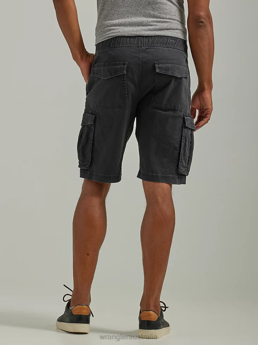 Free To Stretch Drawstring Cargo Short Men Wrangler RHXV553 Clothing Washed Black (112336240)