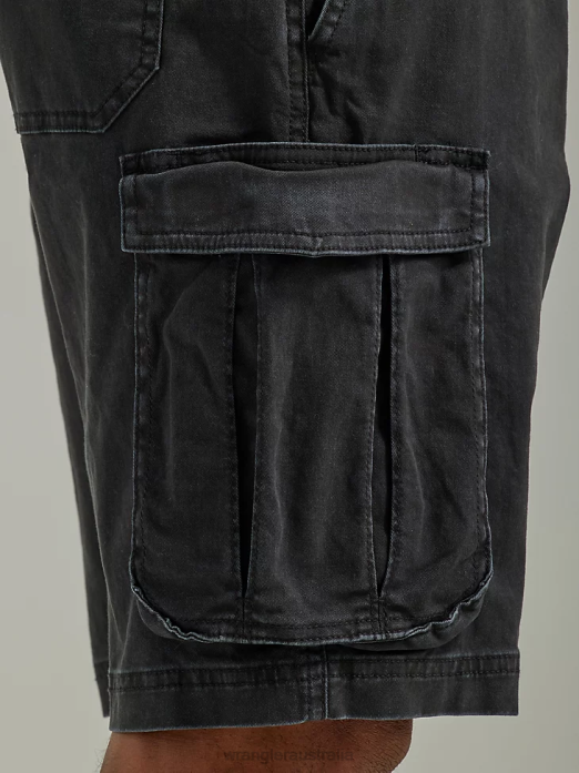 Free To Stretch Drawstring Cargo Short Men Wrangler RHXV553 Clothing Washed Black (112336240)