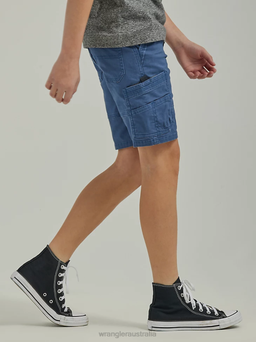 Gamer Cargo Short (Husky) Boys Wrangler RHXV1008 Clothing Darker Denim (112335587)