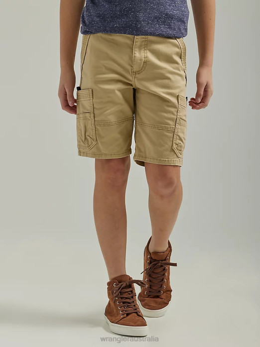 Gamer Cargo Short (Husky) Boys Wrangler RHXV1010 Clothing Caramel (112334590)
