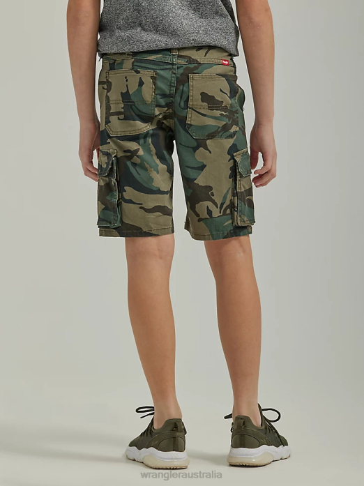 Gamer Cargo Short (Husky) Boys Wrangler RHXV987 Clothing Jungle Forest Night Camo (112335582)