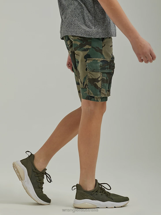 Gamer Cargo Short (Husky) Boys Wrangler RHXV987 Clothing Jungle Forest Night Camo (112335582)