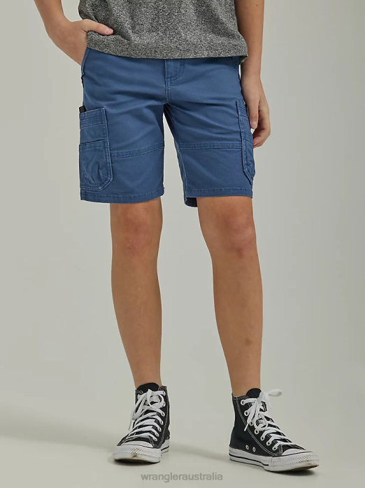 Gamer Cargo Short (Husky) Boys Wrangler RHXV989 Clothing Darker Denim (112335586)