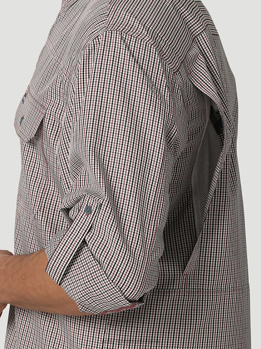 George Strait Short Sleeve Button Down One Pocket Print Shirt Men Wrangler RHXV300 Clothing Baby Blue (112324872)