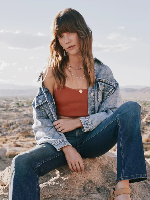 Girlfriend Denim Jacket Women Wrangler RHXV854 Clothing Icy Blue (112333587)