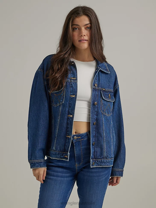 Girlfriend Denim Jacket Women Wrangler RHXV855 Clothing Daffodil (112333579)