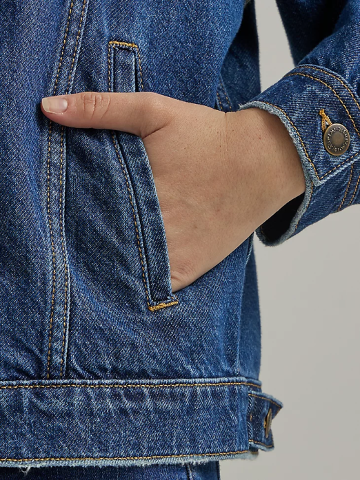 Girlfriend Denim Jacket Women Wrangler RHXV855 Clothing Daffodil (112333579)