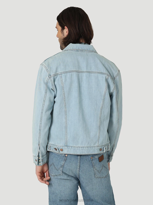 Heritage Anti-Fit Jacket Men Wrangler RHXV618 Clothing Icy Blue (112321108)