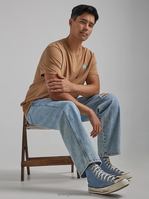 Heritage Redding Loose Fit Jean Men Wrangler RHXV185 Clothing Ripped Light Wash (112335468)