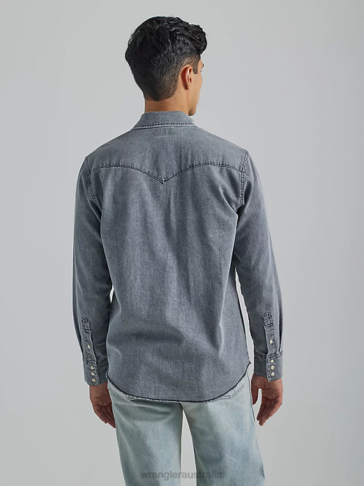 Heritage Workshirt Men Wrangler RHXV474 Clothing Washed Black (112335452)