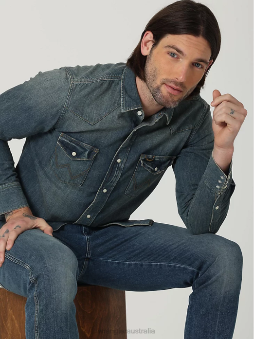 Heritage Workshirt Men Wrangler RHXV476 Clothing Clay Washed (112319084)