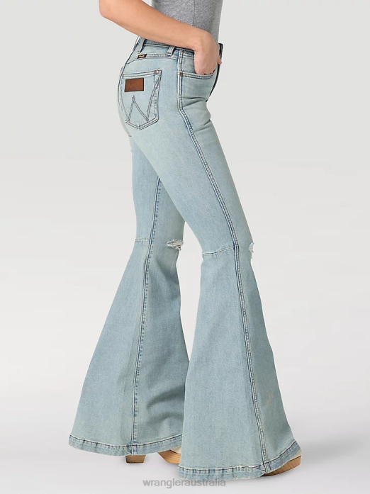 High Rise Bold Boot Jean Women Wrangler RHXV730 Clothing Medium Dark (112324285)
