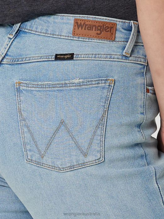 High Rise Bold Boot Jean Women Wrangler RHXV731 Clothing Light Wash (112327629)