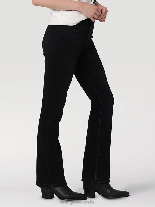 High Rise Bold Boot Jean Women Wrangler RHXV732 Clothing Black (112324252)