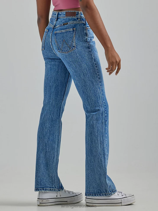 High Rise Bold Boot Jean Women Wrangler RHXV735 Clothing Topaz (112333827)
