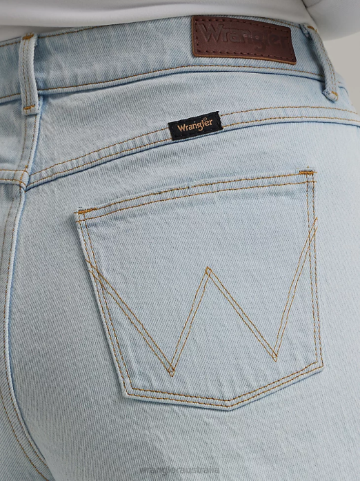 High Rise Mid Thigh Short Women Wrangler RHXV825 Clothing Dream Blue (112333794)
