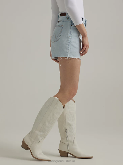 High Rise Mid Thigh Short Women Wrangler RHXV825 Clothing Dream Blue (112333794)