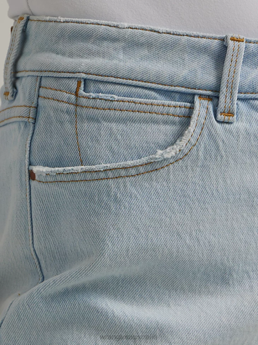 High Rise Mid Thigh Short Women Wrangler RHXV825 Clothing Dream Blue (112333794)