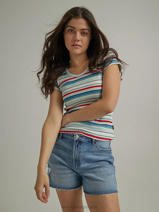 High Rise Mid Thigh Short Women Wrangler RHXV826 Clothing Bloom (112333478)