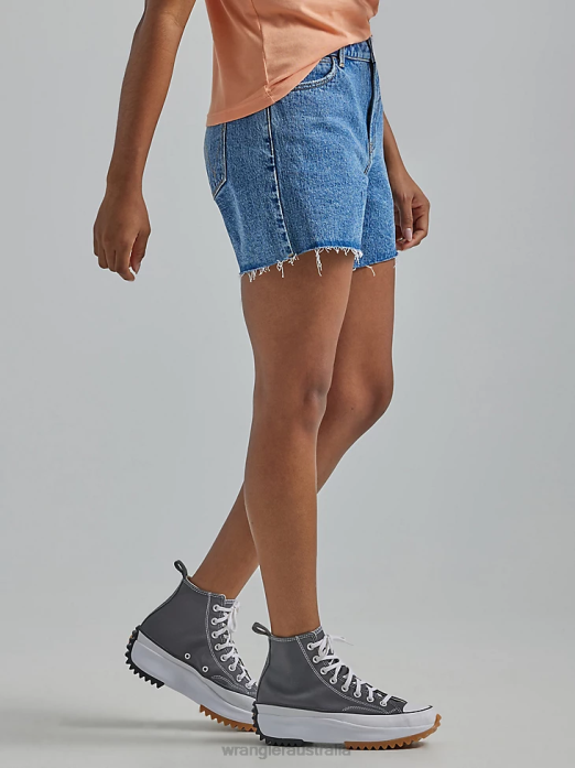 High Rise Mid Thigh Short Women Wrangler RHXV827 Clothing Topaz (112333477)