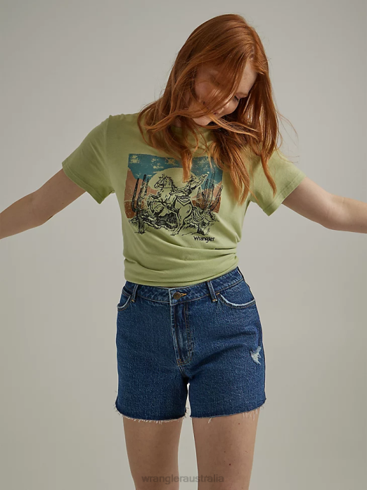 High Rise Mid Thigh Short Women Wrangler RHXV828 Clothing Malibu (112334704)