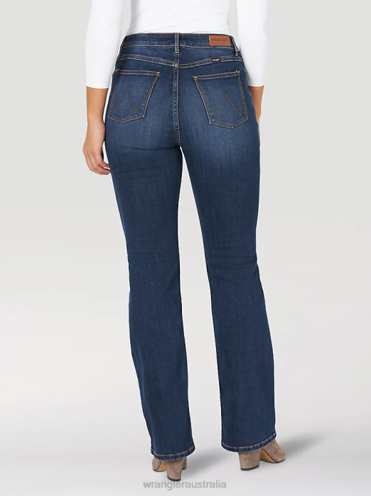 High Rise True Straight Leg Jean Women Wrangler RHXV774 Clothing Stockton (MT1STST)