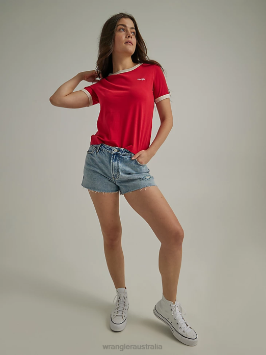 High Rise Vintage Cut-Off Short Women Wrangler RHXV837 Clothing Wild Flower (112335761)