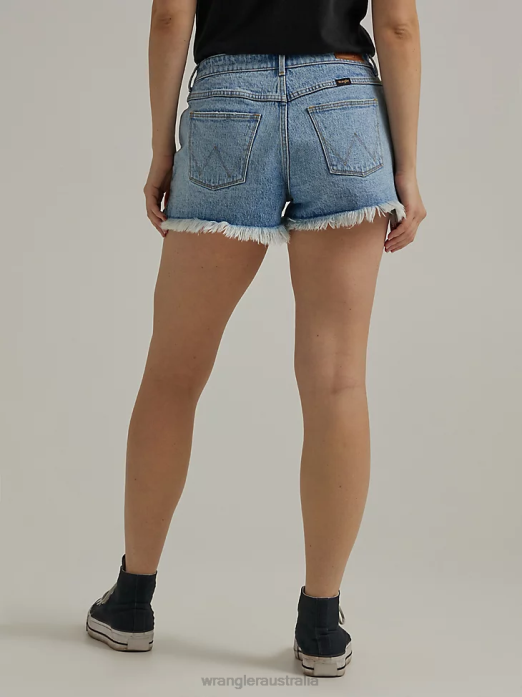 High Rise Vintage Cut-Off Short Women Wrangler RHXV838 Clothing Medium Wash (112333495)
