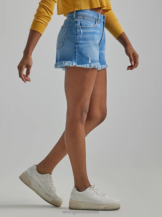 High Rise Vintage Cut-Off Short Women Wrangler RHXV841 Clothing Light Wash (112327626)