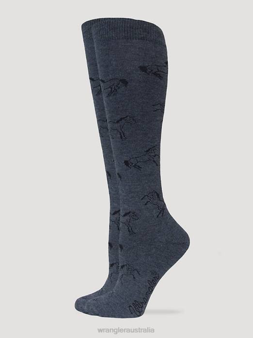 Horse Boot Sock Women Wrangler RHXV923 Accessories Charcoal (SOW004H)