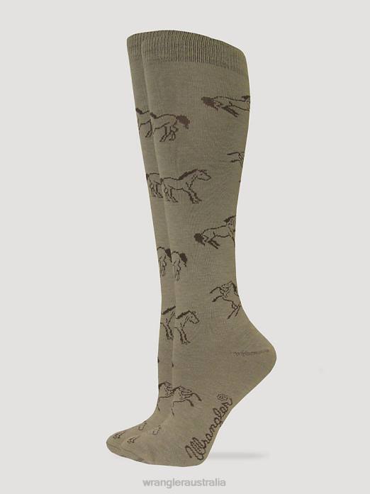 Horse Boot Sock Women Wrangler RHXV924 Accessories Taupe (SOW004T)